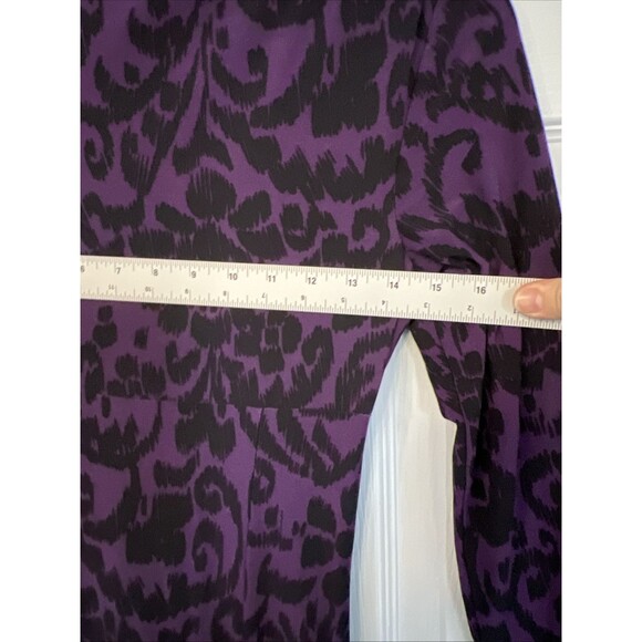 American Living Jersey Dress Sz 2 Stretch Ruched Empire Faux Wrap Cocktail Midi - Picture 9 of 10